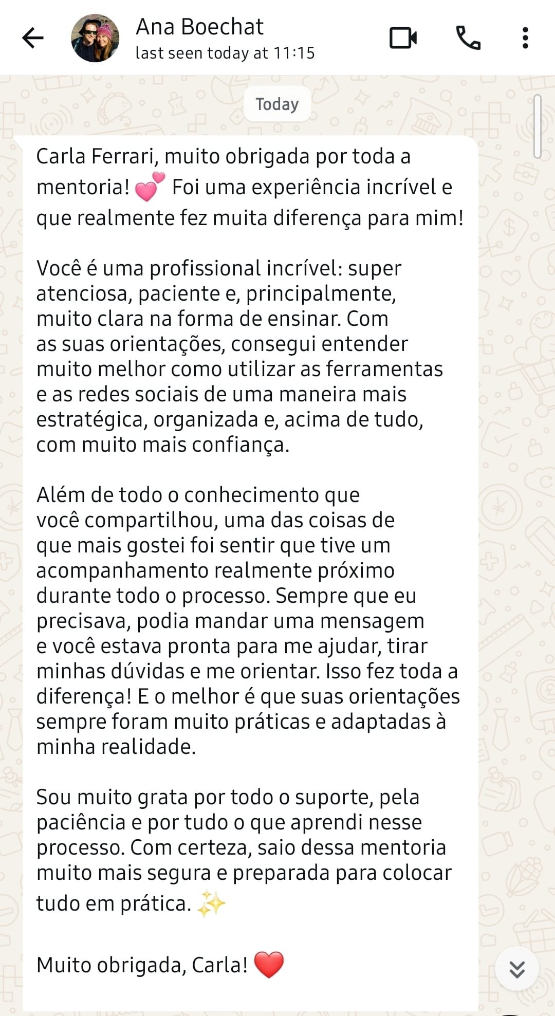 Depoimento de Ana Boechhat